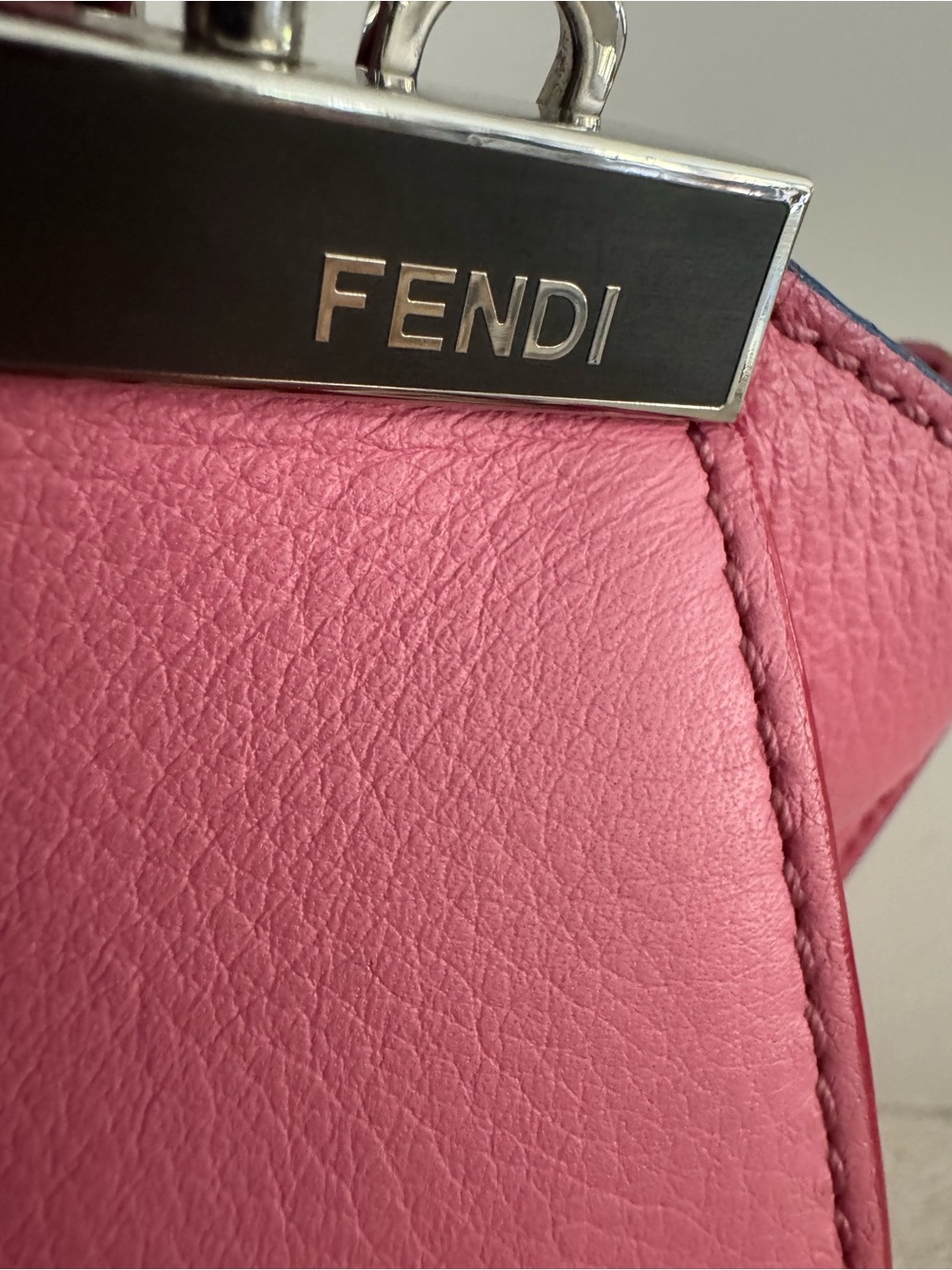 FENDI Petite 3Jours Pink Leather Satchel Crossbody COA - Picture 7 of 13